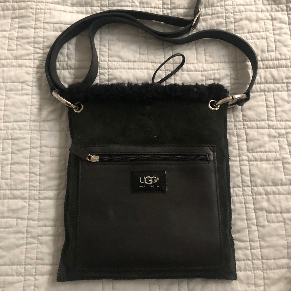 Ugg Shearling Black Messenger Bag